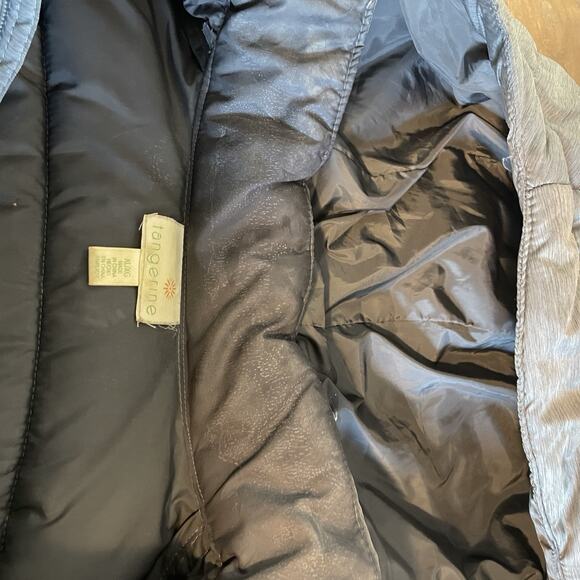 Tangerine Hooded Puffer Vest Women's Size XL Gray Full Zip Ski Snow Gorp Sporty - Picture 9 of 10